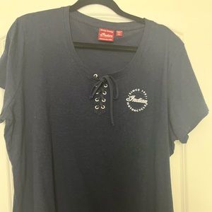 Women’s Indian Motorcycle T shirt 2x excellent condition navy blue,sliver letter